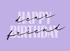 Verjaardagskaart met paarse achtergrond
